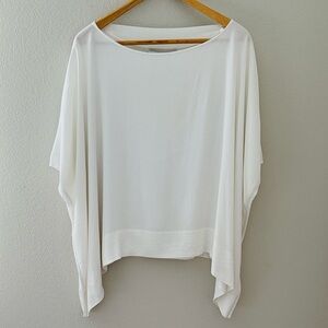 Diane Von Furstenberg White New Hanky Crepe Blouse‎ Petite Small